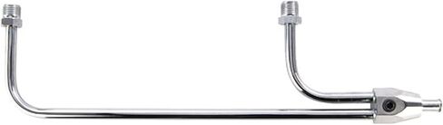 JEGS Chrome Dual Feed Fuel Line | 9-5/16in.Center-To-Center Spacing | Fits Holley Square Flange Dual Feed Carburetors With Metering Blocks On Both Primary Side And Secondary Side in Kuwait