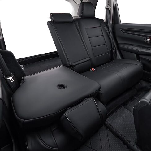 أغطية مقاعد EKR Ridgeline لسيارة Honda Ridgeline 2024 2025 2026 Sport/RTL/TrailSport/إصدار أسود، غطاء مقعد سيارة جلدي مقاوم للماء لمجموعة كاملة من سيارات الدفع الرباعي، جلد صناعي (أسود) in Kuwait