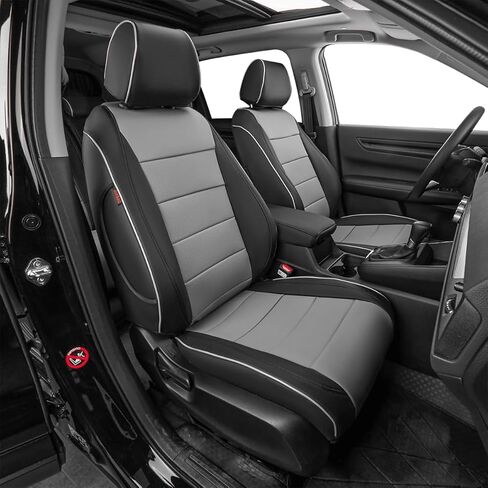 أغطية مقاعد EKR Ridgeline لسيارة Honda Ridgeline 2024 2025 2026 Sport/RTL/TrailSport/إصدار أسود، غطاء مقعد سيارة جلدي مقاوم للماء لمجموعة كاملة من سيارات الدفع الرباعي، جلد صناعي (أسود) in Kuwait