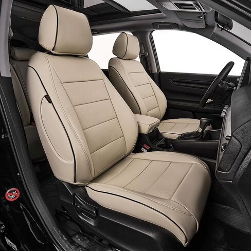 أغطية مقاعد EKR Ridgeline لسيارة Honda Ridgeline 2024 2025 2026 Sport/RTL/TrailSport/إصدار أسود، غطاء مقعد سيارة جلدي مقاوم للماء لمجموعة كاملة من سيارات الدفع الرباعي، جلد صناعي (أسود) in Kuwait