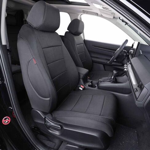 أغطية مقاعد EKR Ridgeline لسيارة Honda Ridgeline 2024 2025 2026 Sport/RTL/TrailSport/إصدار أسود، غطاء مقعد سيارة جلدي مقاوم للماء لمجموعة كاملة من سيارات الدفع الرباعي، جلد صناعي (أسود) in Kuwait