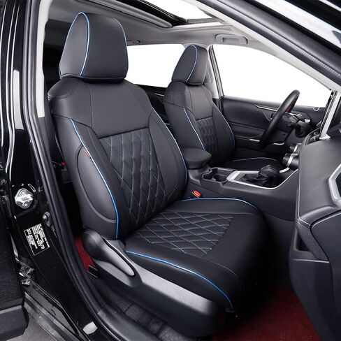 أغطية مقاعد EKR Ridgeline لسيارة Honda Ridgeline 2024 2025 2026 Sport/RTL/TrailSport/إصدار أسود، غطاء مقعد سيارة جلدي مقاوم للماء لمجموعة كاملة من سيارات الدفع الرباعي، جلد صناعي (أسود) in Kuwait