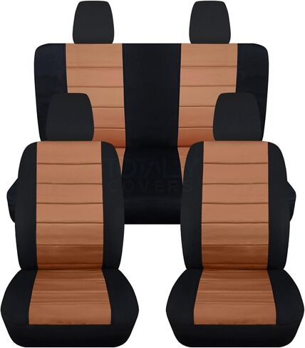 Totally Covers Compatible with 2018-2026 Jeep Wrangler JL Seat Covers: Black & Teal - Full Set: Front & Rear (23 Colors) 2-Door/4-Door Solid/Split Bench Back w/wo Armrest/Headrest in Saudi Arabia