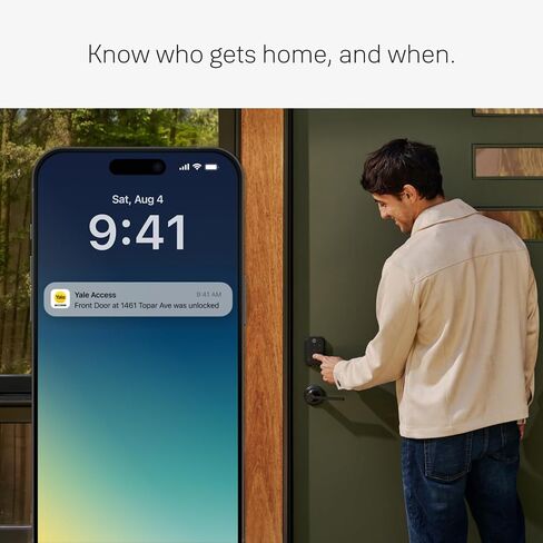 شاشة Yale Assure Lock 2 التي تعمل باللمس بدون مفتاح مع شبكة Wi-Fi ورافعة Valdosta باللون الأسود in Kuwait