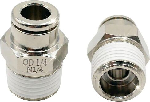 Push-To-Connect Air Fittings1/4"Od 1/8" Npt Air Union Male Push Air Fitting Straight pneumatic fitting Nickel-Plated Brass Pneumatic Push Connect Fittings Air Line Fittings (5 Pack) in Saudi Arabia