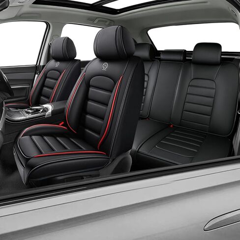 Car Seat Covers for Carnival,for KIA Carnival 2022-2026,Leather Waterproof Seat Covers,Compatible Airbag,Full Set Breathable Car Seat Protectors for Most Cars(Black&Coffee) in Saudi Arabia