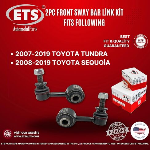 ETS 2Pc Front Left & Right Stabilizer Sway Bar End Link Kit Fits 2008-2022 Toyota Sequoia / 2007-2021 Toyota Tundra K750179, K750180 in Kuwait