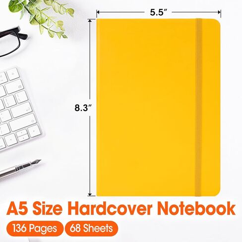 8 Pack Lined Journal Notebook for Work, A5 Hardcover (5.5" x 8.3"), 8 Colors 136 Pages Medium College Ruled Notebook Bulk, for Writing, Note Taking, Business Work School Home in Saudi Arabia