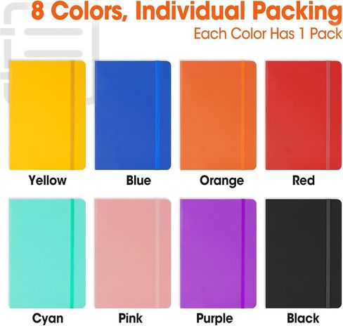 8 Pack Lined Journal Notebook for Work, A5 Hardcover (5.5" x 8.3"), 8 Colors 136 Pages Medium College Ruled Notebook Bulk, for Writing, Note Taking, Business Work School Home in Saudi Arabia