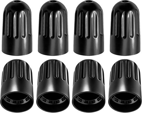 8PCS TPMS Tire Valve Stem Caps, Car Tire Caps, Plastic Valve Stem Covers with O-Ring Rubber Seal, Car Exterior Accessories Long Wheel Air Covers Fits for TPMS20018 Rubber Valves (Style 2) in Kuwait