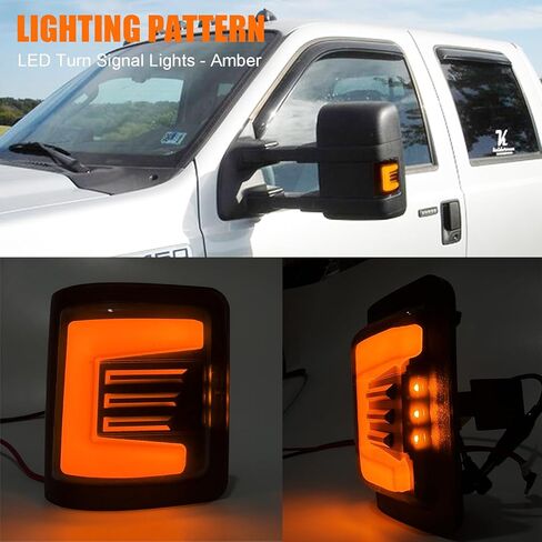 LED Side Mirror Turn Signal Lights with Switchback Function White and Amber Compatible with 2008-2016 Ford F250 F350 F450 F550 Super Duty Tow Mirror Marker Running Lights Plug and Play Waterproof IP65 in Saudi Arabia