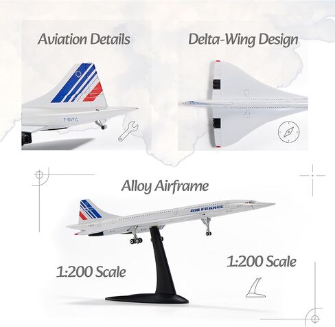 1/200 Concorde Airplane Model Air France Diecast Metal Aircraft Models for Display Collections or Gift in Kuwait