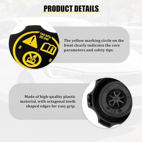 Car Coolant Reservoir Cap, Vehicle Coolant Reservoir Tank Cover Replaces OEM#13502353 13598760 1305248, Compatible with HHR Spark Volt Cobalt CT4 Allure Trailblazer Yukon in Saudi Arabia