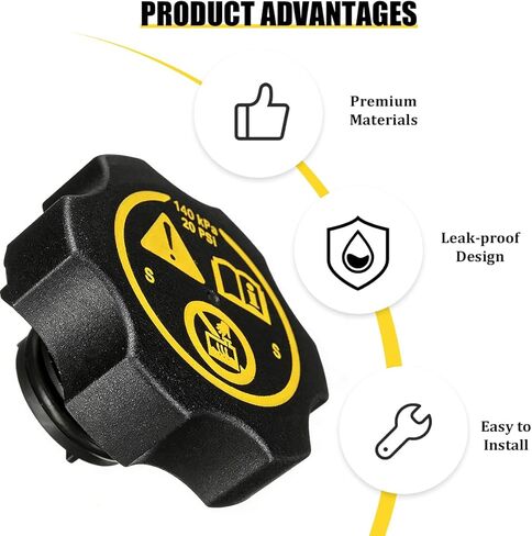 Car Coolant Reservoir Cap, Vehicle Coolant Reservoir Tank Cover Replaces OEM#13502353 13598760 1305248, Compatible with HHR Spark Volt Cobalt CT4 Allure Trailblazer Yukon in Saudi Arabia