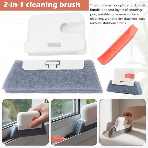 5Pcs Window Blind Cleaning Set, Window Venetian Blind Cleaner Duster Tool, Washable Dust Removal Cleaning Tools for Blinds, Air Conditioners, Track, Fans(Color:Orange) in Saudi Arabia