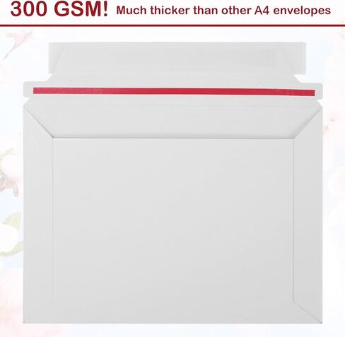 A4 Envelopes Thickened 300GSM White 150 Pack, 6.25" x 4.25" Rigid Self Seal Mailers, Stay Flat Envelope for Invitations, Photos, 6" x 4" Cards, Greeting Cards, Weddings in Saudi Arabia