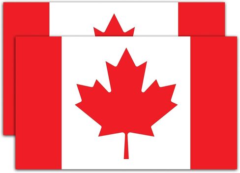 Canada Flag Stickers 3x5 – 2 Pack Red Maple Leaf Vinyl Decals for Car, Truck, Bike, RV, Cooler – Waterproof, UV & Weather Resistant in Saudi Arabia