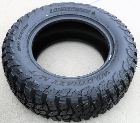 مجموعة من 4 (أربعة) إطارات Landspider Wildtraxx M/T Mud للطرق الوعرة الخفيفة للشاحنات الخفيفة - 33X12.50R18LT 33X12.50X18 33X12.50-18 118Q نطاق التحميل E LRE 10 طبقات RBL بأحرف سوداء مرتفعة in Kuwait