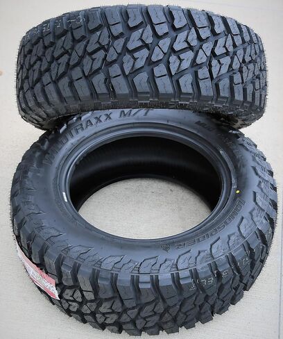 مجموعة من 4 (أربعة) إطارات Landspider Wildtraxx M/T Mud للطرق الوعرة الخفيفة للشاحنات الخفيفة - 33X12.50R18LT 33X12.50X18 33X12.50-18 118Q نطاق التحميل E LRE 10 طبقات RBL بأحرف سوداء مرتفعة in Kuwait