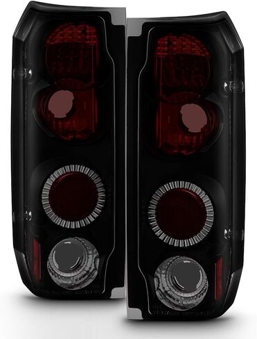 ACANII - For 1987-1996 Ford F150 F250 F350 Bronco Black Smoked Rear Tail Lights Brake Lamps Pair Driver & Passenger Side in Kuwait