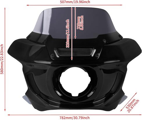 Front Headlight Fairing with Black 7" Windshield Fit For Harley Softail Street Bob Fat Bob Breakout Sport Glide 2018-up in Kuwait