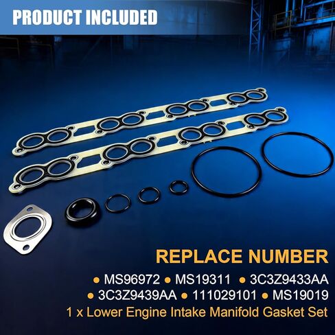 Sorello MS96792 Lower Intake Manifold Gasket Set Fit for Ford E-350 E-450 2004-2010 Excursion 2003-2005 F-250 F-350 F-450 F-550 Super Duty 2003-2007 6.0L V8 Replace MS19311, 111029101 in Saudi Arabia