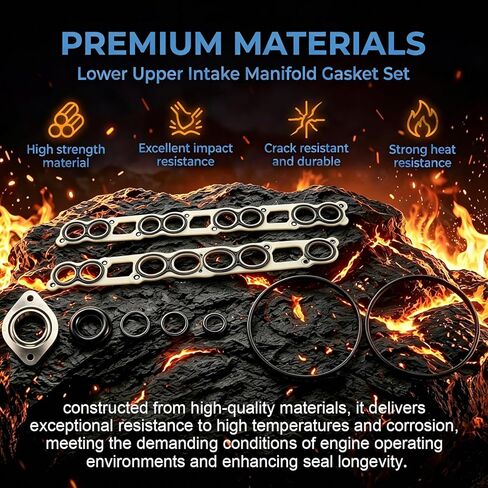 Sorello MS96792 Lower Intake Manifold Gasket Set Fit for Ford E-350 E-450 2004-2010 Excursion 2003-2005 F-250 F-350 F-450 F-550 Super Duty 2003-2007 6.0L V8 Replace MS19311, 111029101 in Saudi Arabia
