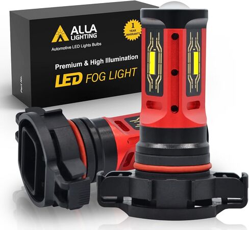 Alla Lighting PG20-7 Base 12276 PSX24W 2504 LED لمبات 3000K استبدال مصابيح الضباب الصفراء الكهرمانية، Xtreme Super Bright 1860-SMD in Kuwait