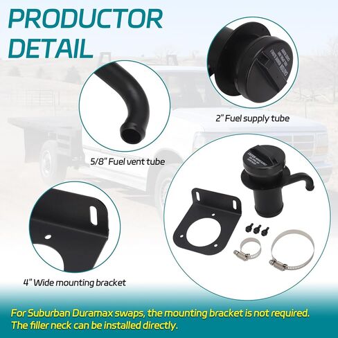2" Diesel Fuel Filler Neck Mount Kit Compatiable with Flatbed, Service Body, Utility Trucks in Kuwait