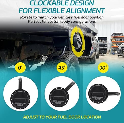 2" Diesel Fuel Filler Neck Mount Kit Compatiable with Flatbed, Service Body, Utility Trucks in Kuwait