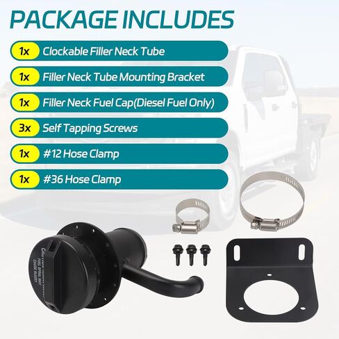 2" Diesel Fuel Filler Neck Mount Kit Compatiable with Flatbed, Service Body, Utility Trucks in Kuwait