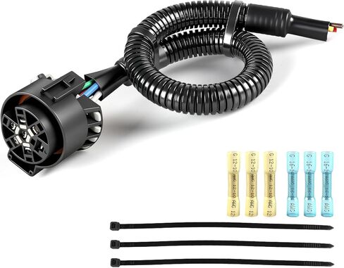 4-Way Flat to 7-Way Round RV Blade Trailer Adapter,4 Pin to 7 Pin Trailer Light Adapter Wiring Harness,Trailer Wiring Harness Trailer Light Plug Adapter for RV, Trailers, Caravans in Saudi Arabia