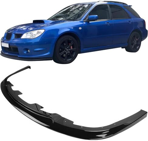IKON MOTORSPORTS Front Bumper Lip, Compatible with 2006-2007 Subaru Impreza WRX 4DR, STI Style Gloss Black PP Air Dam Chin Spoiler Protector Splitter 1PC in Kuwait