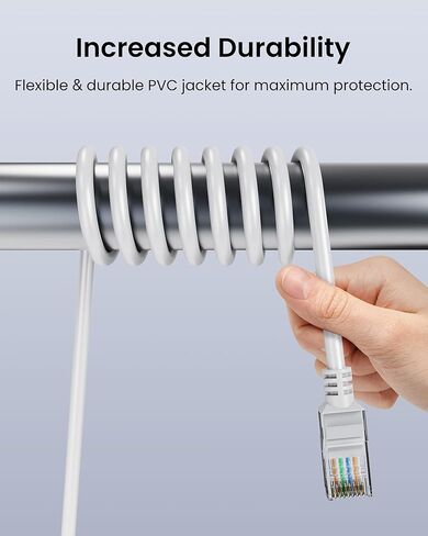 Zosi 60ft (20 مترًا) كابل Ethernet ، حبل شبكة RJ45 لنظام Poe Camera NVR ، كابل التصحيح CAT5E ، كاميرا IP ، التبديل ، جهاز التوجيه ، الكمبيوتر ، المودم والمزيد (اللون الرمادي) in Kuwait