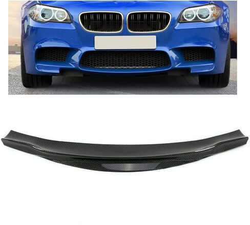 KUAFU Front Bumper Center Chin Lip Spoiler Compatible with 2012-2017 BMW F10 M5 Carbon Fiber R Style Front Splitter Body Kit in Kuwait