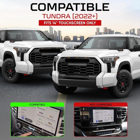 مقبض راديو AJT DESIGN V2 + مقبض وضع القيادة | متوافق مع 2022+ Toyota Tundra (شاشة لمس كبيرة مقاس 14 بوصة) | هيكل متين من الألومنيوم الخام 6061-T6 | ملحقات التندرا الداخلية | مجموعة مكونة من قطعتين - أسود in Kuwait