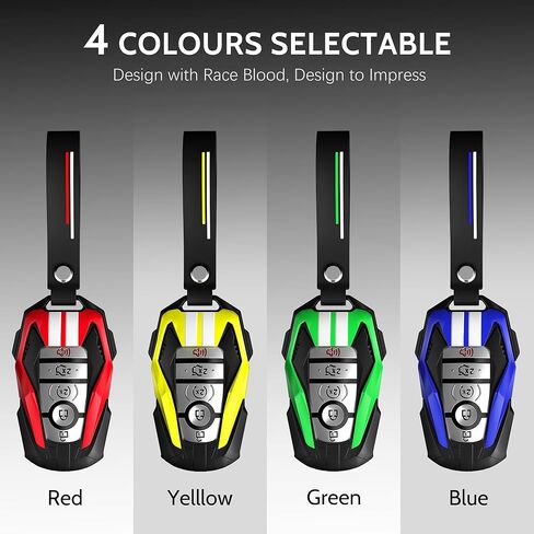 YORKNEIC لغطاء Ford Key Fob مع غطاء سلسلة مفاتيح مناسب لسيارة Ford Mustang Bronco Maverick Raptor Explorer F150 3/4/5 أزرار مفاتيح ذكية مع حماية شديدة التحمل، أحمر in Kuwait