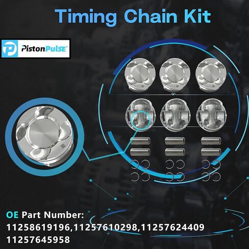 N55 3.0 Cylinder Head Gasket Set with Timing Chain Kit & Pistons Con-Rods Set Fit For BMW 335i 535i X5 X3 435i 135i M235i X1 740i N55B30 3.0L 2011-2018 Replace#11247624615 11247576714 in Saudi Arabia