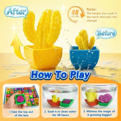 48 Pcs Water-Absorbent Expanding Toys: Ocean Beads & Forest Plants (Grow in Water), Perfect for Kids' Party Activities, 48 Pcs/Box, Sensory Play & Classroom Rewards.Stocking Stuffers (Kids & Adults) in Saudi Arabia