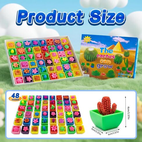 48 Pcs Water-Absorbent Expanding Toys: Ocean Beads & Forest Plants (Grow in Water), Perfect for Kids' Party Activities, 48 Pcs/Box, Sensory Play & Classroom Rewards.Stocking Stuffers (Kids & Adults) in Saudi Arabia
