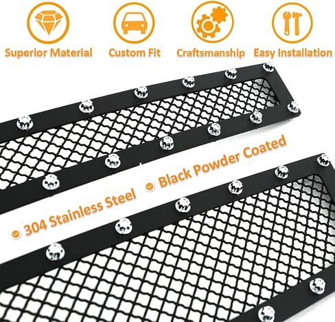 Stainless Steel Black Mesh Rivet Studs Grille Insert for 2006 Chevy Silverado 1500 & 2005-2006 2500HD 3500 & 2007 Classic in Kuwait