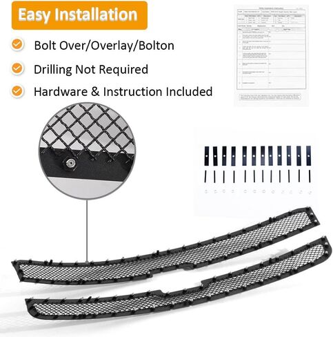 Stainless Steel Black Mesh Rivet Studs Grille Insert for 2006 Chevy Silverado 1500 & 2005-2006 2500HD 3500 & 2007 Classic in Kuwait