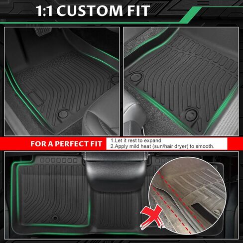 Floor Mats for Lexus ES 350 & ES 300H 2013 2014 2015 2016 2017 2018,Custom Fit Lexus ES Floor Mats TPE Non-Slip Waterproof Front & 2nd Row, for ES Interior Car Accessories in Kuwait