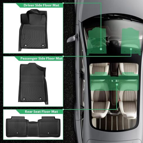 Floor Mats for Lexus ES 350 & ES 300H 2013 2014 2015 2016 2017 2018,Custom Fit Lexus ES Floor Mats TPE Non-Slip Waterproof Front & 2nd Row, for ES Interior Car Accessories in Kuwait