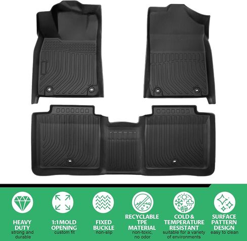 Floor Mats for Lexus ES 350 & ES 300H 2013 2014 2015 2016 2017 2018,Custom Fit Lexus ES Floor Mats TPE Non-Slip Waterproof Front & 2nd Row, for ES Interior Car Accessories in Kuwait