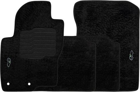 سجادات أرضية لسيارة Nissan Frontier Crew Cab من 2011 إلى 2021 مع وسادة للكعب وأقفال أمان - أمامي وخلفي - أسود - ecoMats in Kuwait