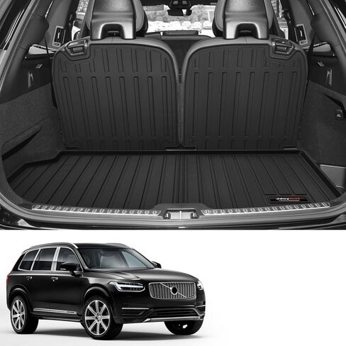 Custom for 2016-2026 Volvo XC90 Floor Mats 3 Rows Trunk Cargo Liner and 2nd 3rd Rear Seat Backrest Mat Full Set TPE All Weather Accessories (Only Fit Gas 7 Seat, 10 Mats，Not for Hybrid/PHEV) in Saudi Arabia