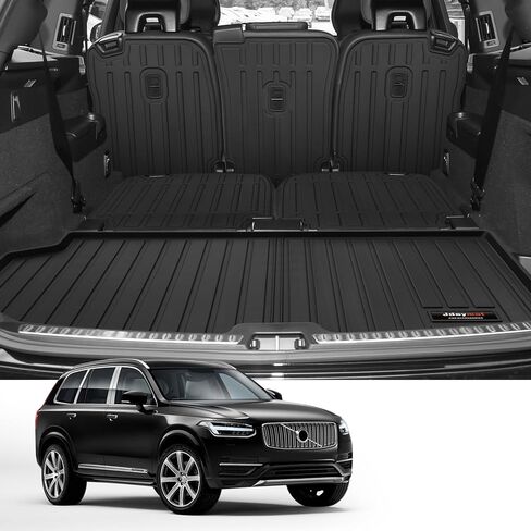 Custom for 2016-2026 Volvo XC90 Floor Mats 3 Rows Trunk Cargo Liner and 2nd 3rd Rear Seat Backrest Mat Full Set TPE All Weather Accessories (Only Fit Gas 7 Seat, 10 Mats，Not for Hybrid/PHEV) in Saudi Arabia