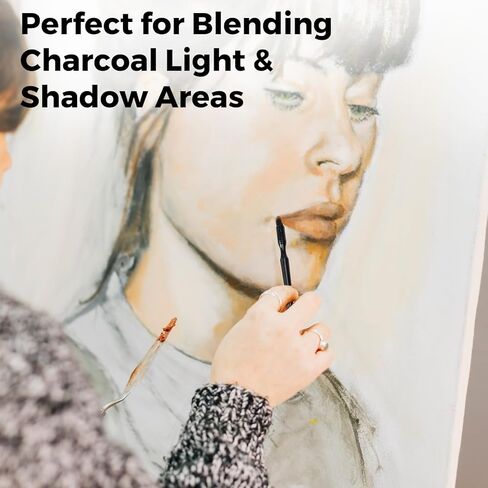 Charcoal Blending Brushes, 5 Piece Gold Leaf Brush Set for Sketching, Shading, Embossing, Pastel and Art Crafts Multi-Size Professional Painting Tools for Artists, Teachers, Students, DIY in Saudi Arabia
