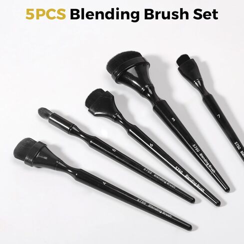 Charcoal Blending Brushes, 5 Piece Gold Leaf Brush Set for Sketching, Shading, Embossing, Pastel and Art Crafts Multi-Size Professional Painting Tools for Artists, Teachers, Students, DIY in Saudi Arabia